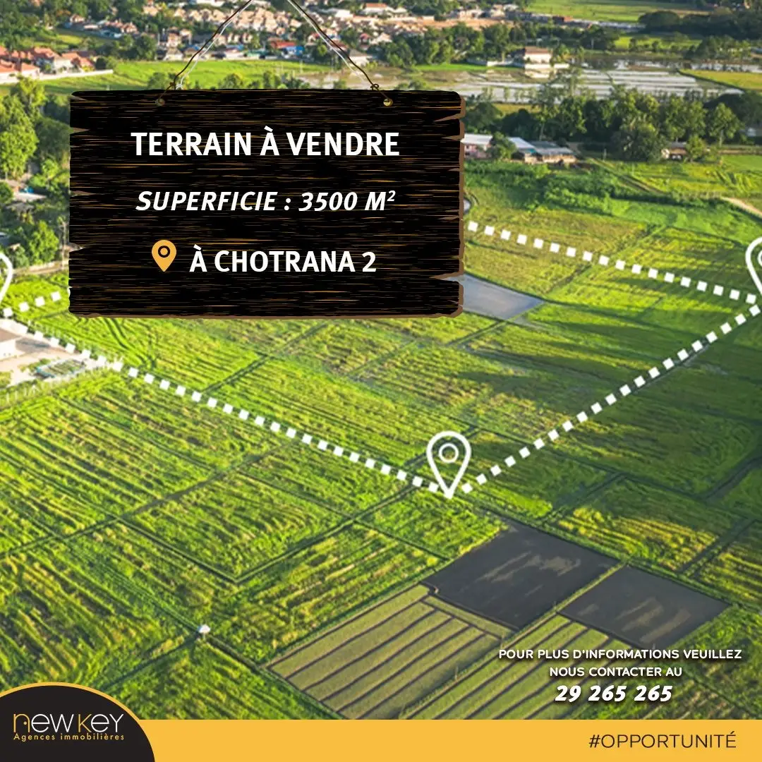 Terrain de 3500 m² à vendre à Chotrana 2