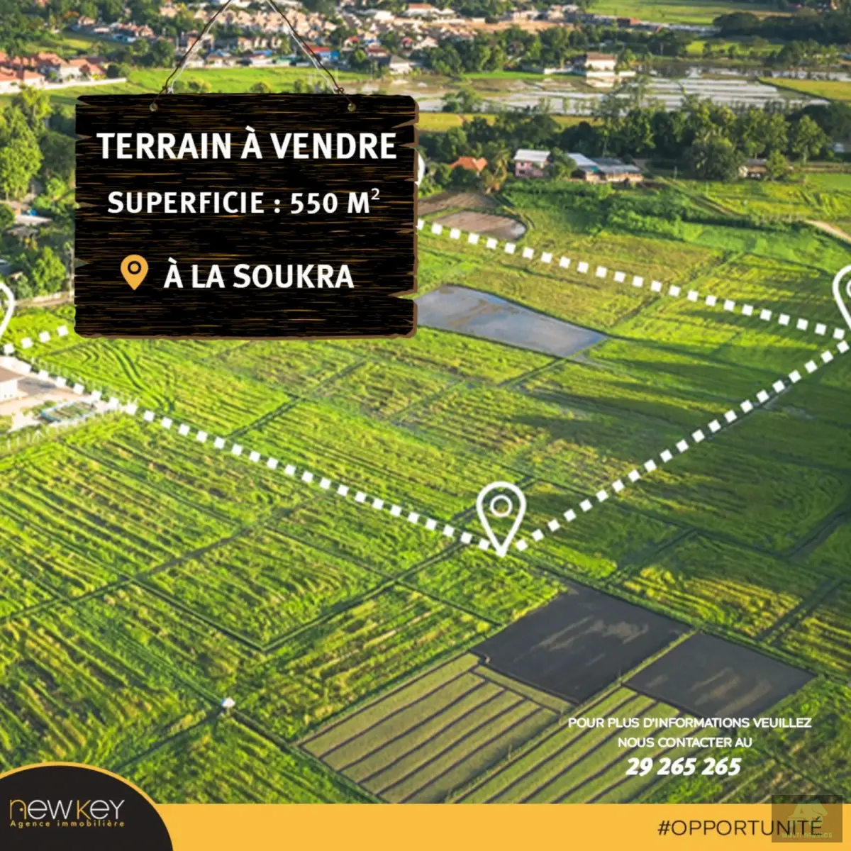 Un Terrain de 550m² à La Soukra