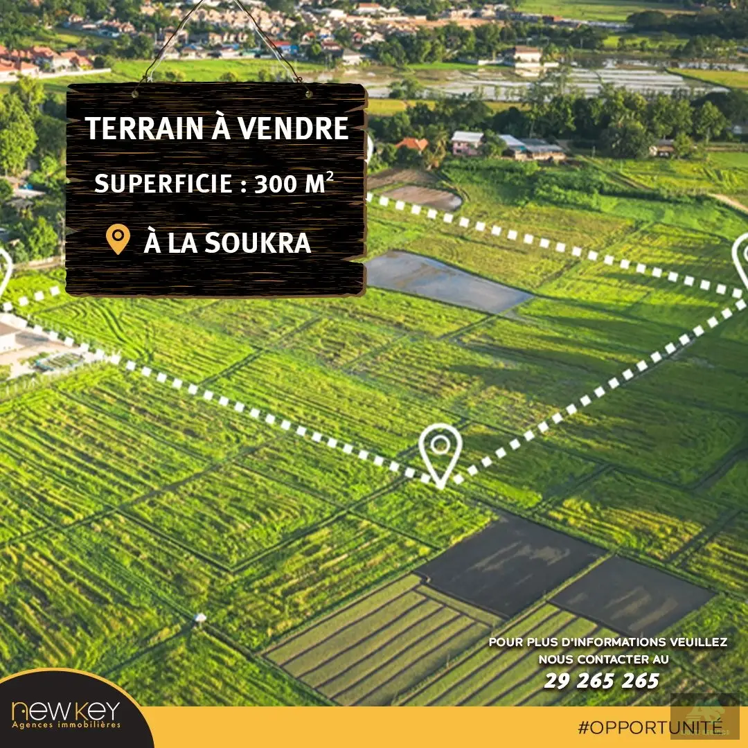 Un lot de Terrain de 300 m² à La Soukra
