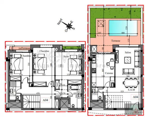 Duplex Neuf avec Jardin et piscine à vendre aux Jardins de Carthage