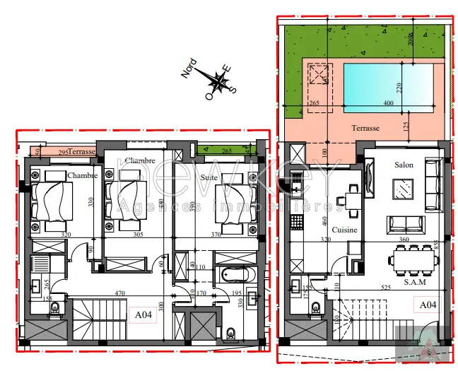 Duplex Neuf avec Jardin et piscine à vendre aux Jardins de Carthage