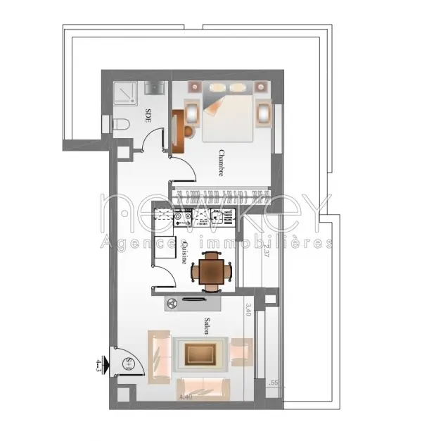 Un Appartement S+1 à vendre à La Nouvelle Soukra - 1