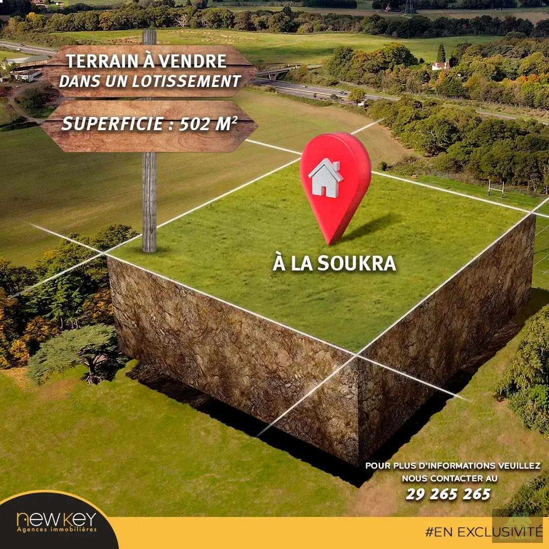 Un Lot De terrain de 502 m² bien situé à La Soukra