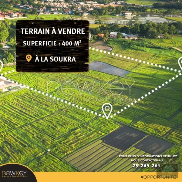 Un Terrain de 400 m² à vendre à La Nouvelle Soukra