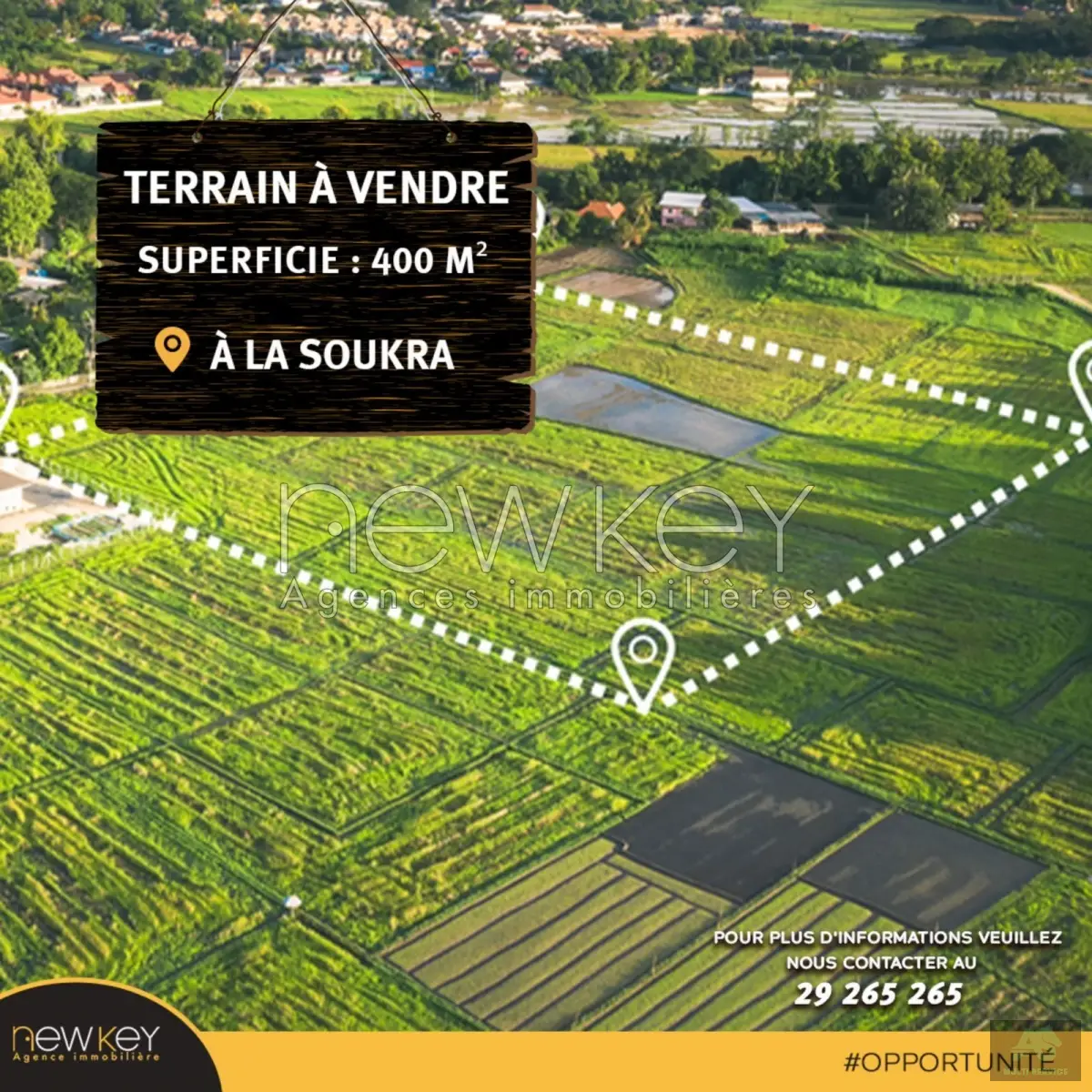 Un Terrain de 400 m² à vendre à La Nouvelle Soukra